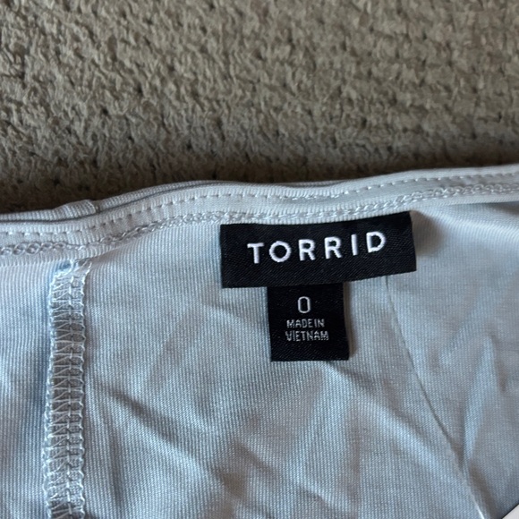 torrid Light Blue Wrap-Front V-Neck Top - Picture 2 of 3